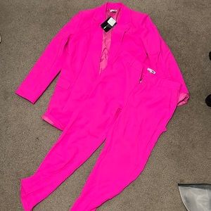 Hot pink blazer and pants set
